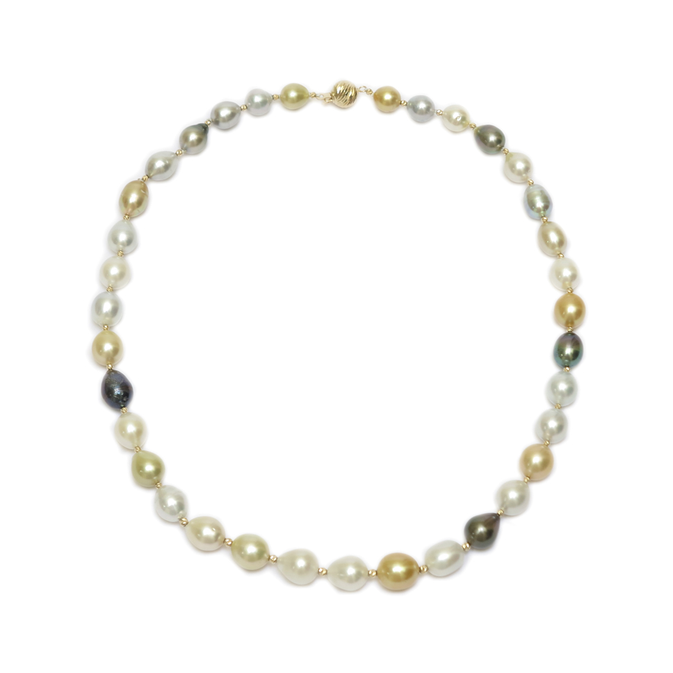 Convertible Multi-color South Sea Pearl Necklace